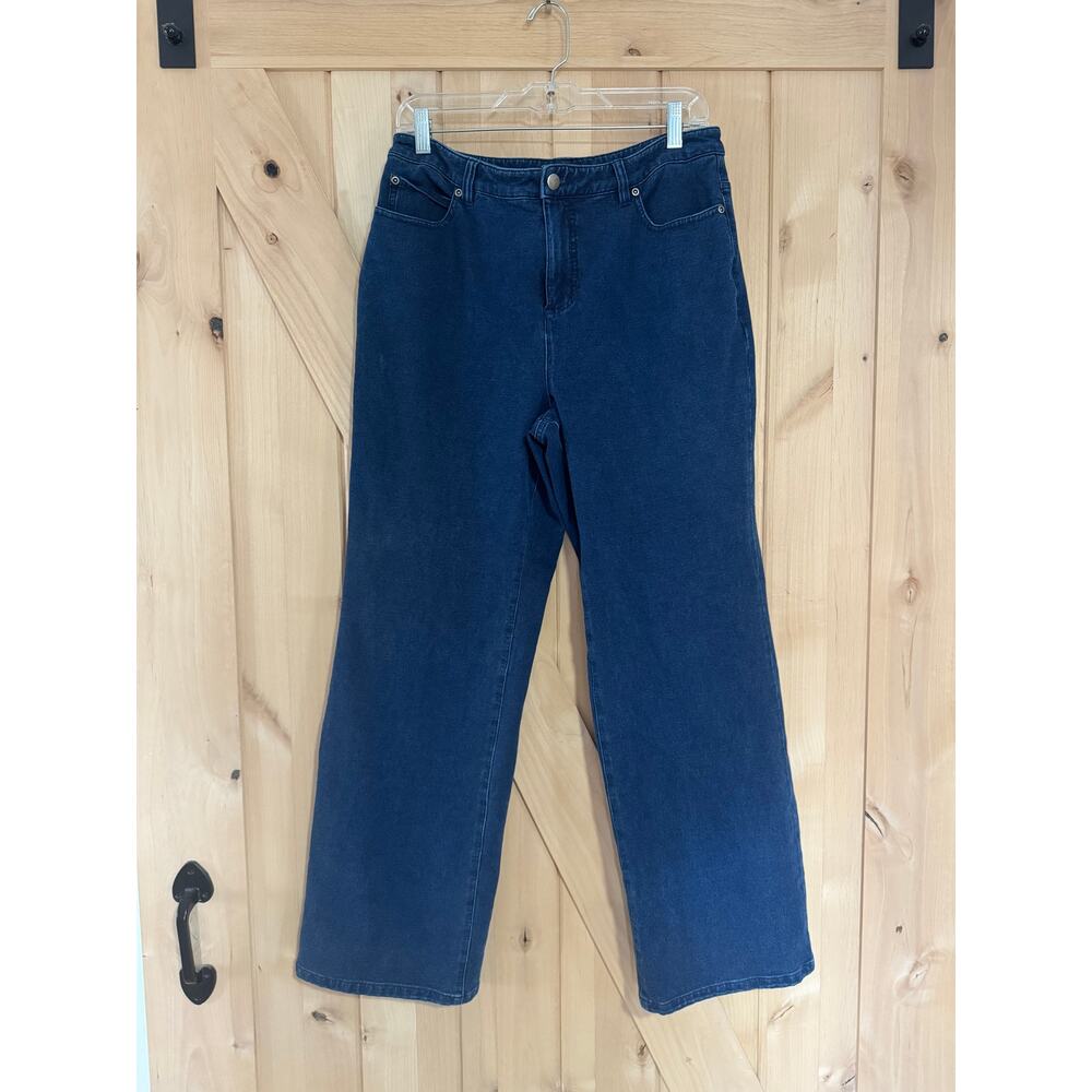 Vintage Norm Thompson Dark Rinse Wide Leg High Waist Jeans